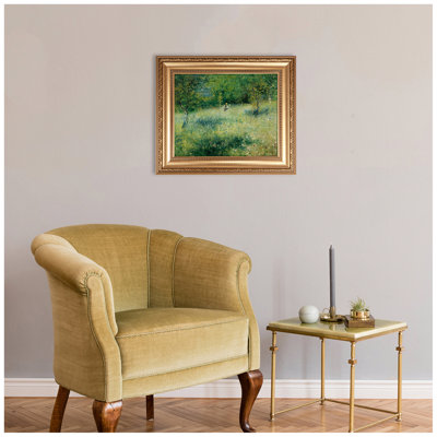 «Spring at Chatou» par Pierre-Auguste Renoir, reproduction d'art du monde entier pour HomeDecor, cadre doré