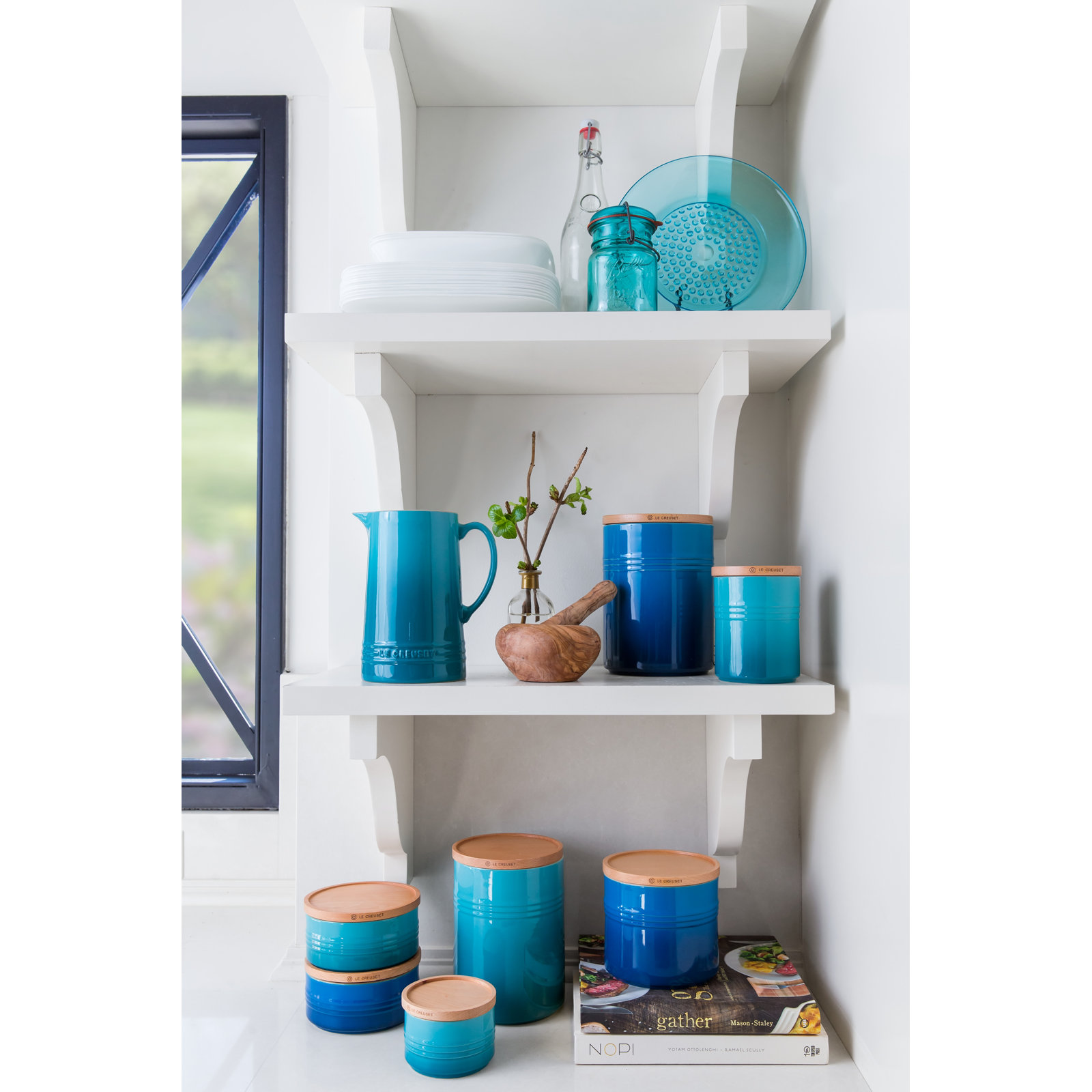 Metallics Kitchen Canister, Marseille, 8" H x 5.5" W x 5.5" D