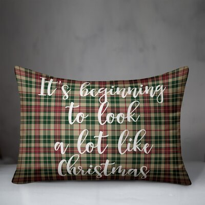 it's Beginning to Look a Lot Like Christmas in Tartan Plaid Lumbar Pillow -  Designs Direct Creative Group, 5213-AX