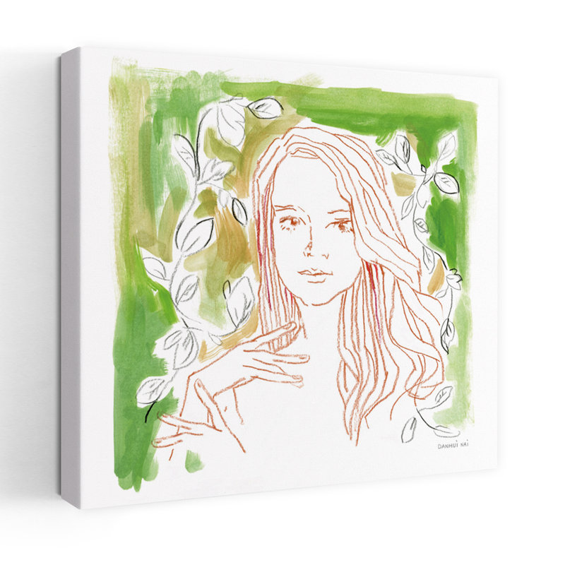 «Ethereal Youth», art abstrait paysage fantaisiste éthéré, H 18 po x l 18 po