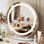 Miroir de salle de bain 19 pouces avec lumières, grand miroir de salle de bain rond à DEL avec Smart Touch 3 couleurs à intensité variable, éclairage tactile