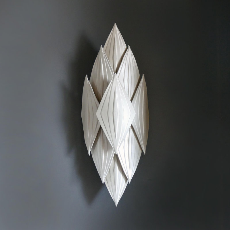 Xavier Clarisse Embossed Leather Wall Sconce, Pearl