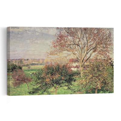 Matinée d'automne à Eragny, 1897 - Impression d'art mural contemporain abstrait impressionniste représentant un paysage arboré