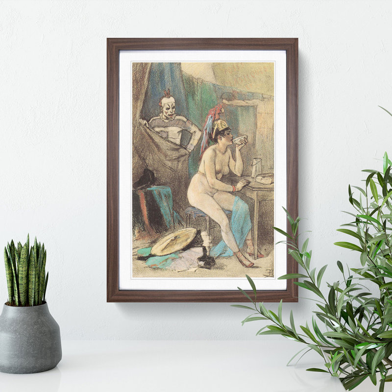 The Circus by Felicien Rops - Picture Frame Painting, 48cm H x 36cm W x 2cm D, Walnut Framed
