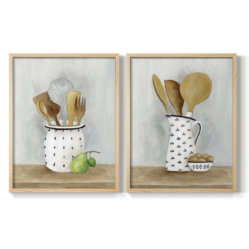 Impression encadrée I-Premium de Cottage Kitchen - prêt à être accroché - aucun clou requis - aucun clou requis, Bois naturel