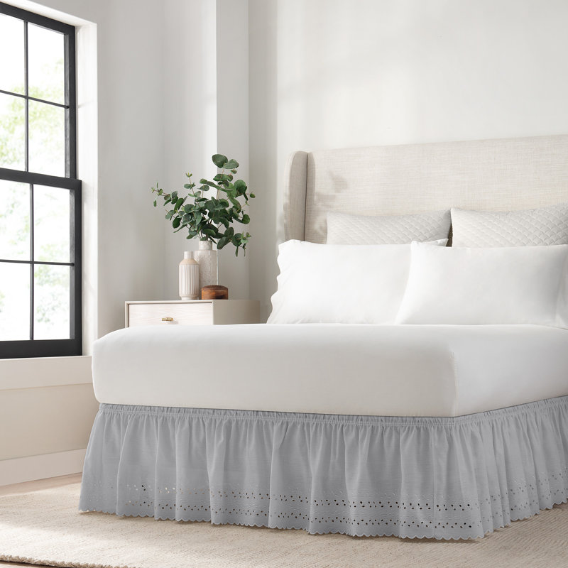 Ruffled Wrap Around Bed Skirt, Ivory, Queen/King