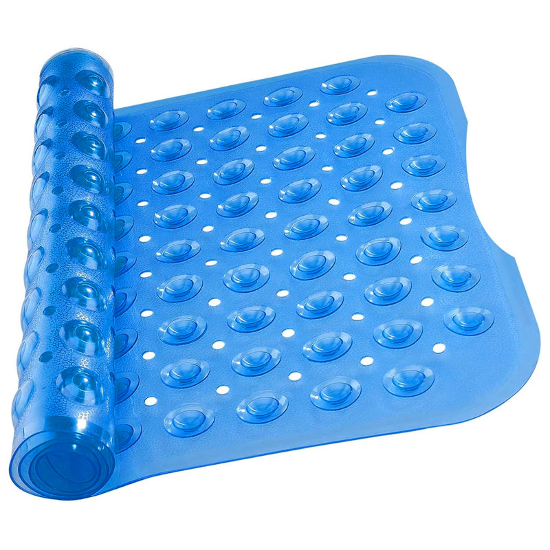 Vinyl Non-Slip Shower Mat, 38cm, 70cm, Light Blue