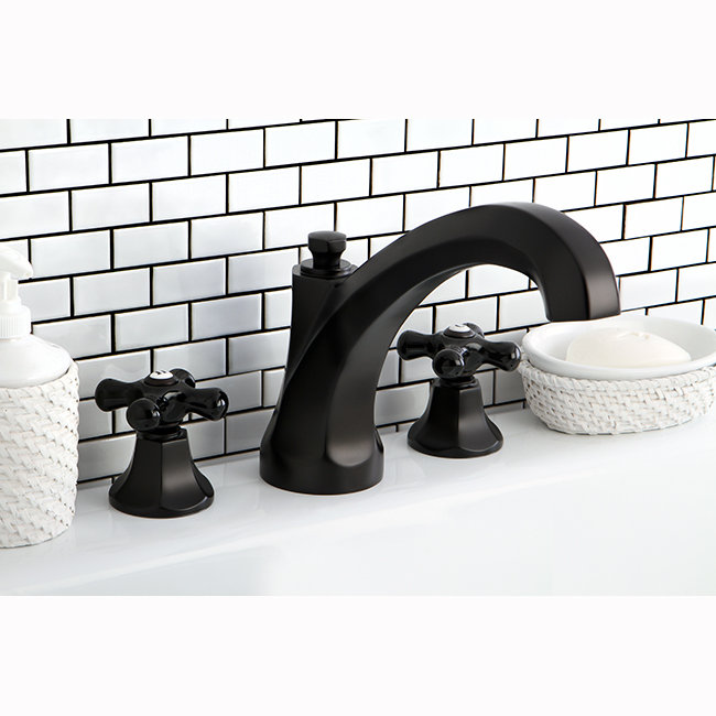 Kingston Brass Duchess Two-Handle 3-Hole Deck Mount Roman Tub Faucet, Oil Rubbed Bronze