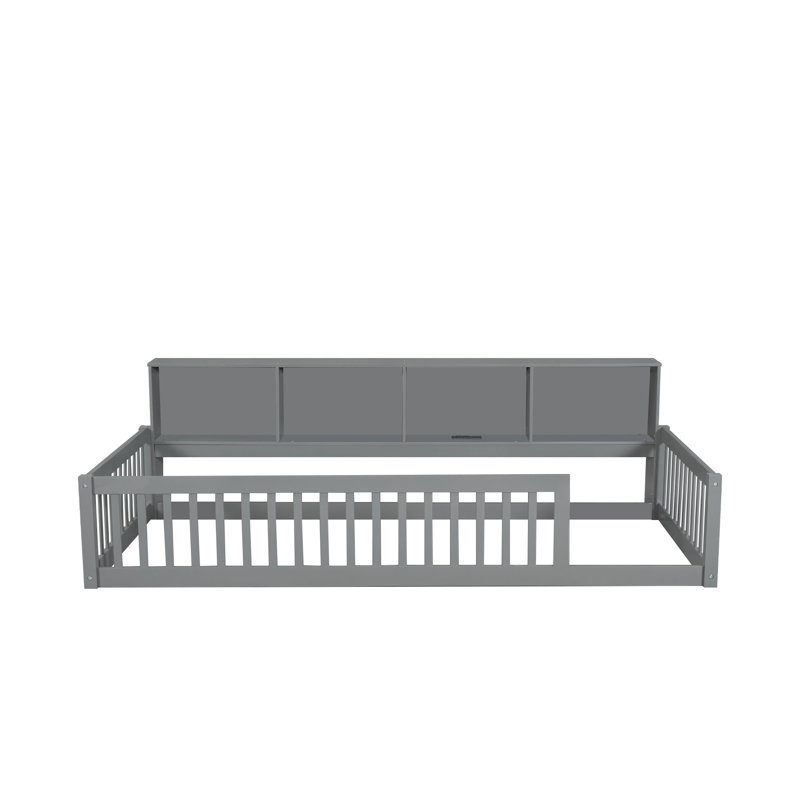 Lit en bois, Gris