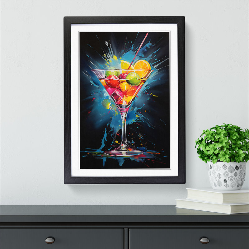 Single Picture Frame Print on Wood, 46cm H x 34cm W, Black Framed