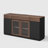 63" Wide Sideboard Buffet Cabinet With Led Lighting And Power Outlets, Modern Storage Credenza For Dining Room Living Room Kitchen