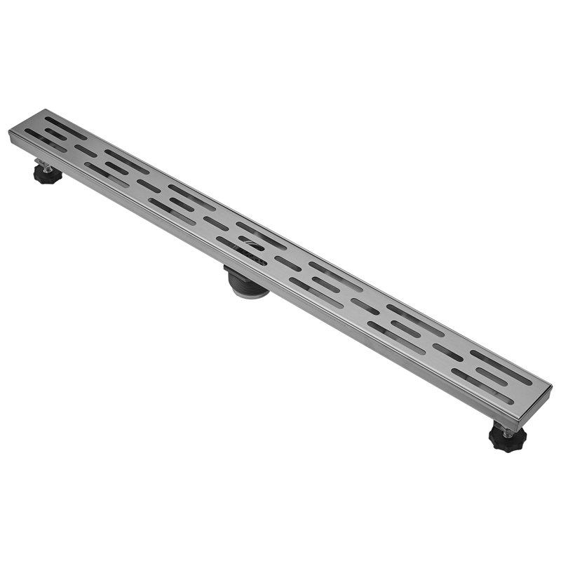 Point 32 po Drain de douche linéaire en acier inoxydable avec couvercle de drain carré, Nickel