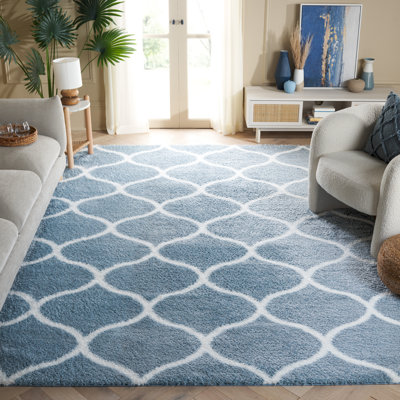 Tapis bleu / blanc Jailen