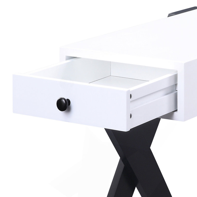  Table d'appoint avec ports USB, Blanc