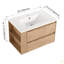 Meuble-lavabo mural 30 po avec lavabo en céramique à 2 tiroirs à fermeture en douceur