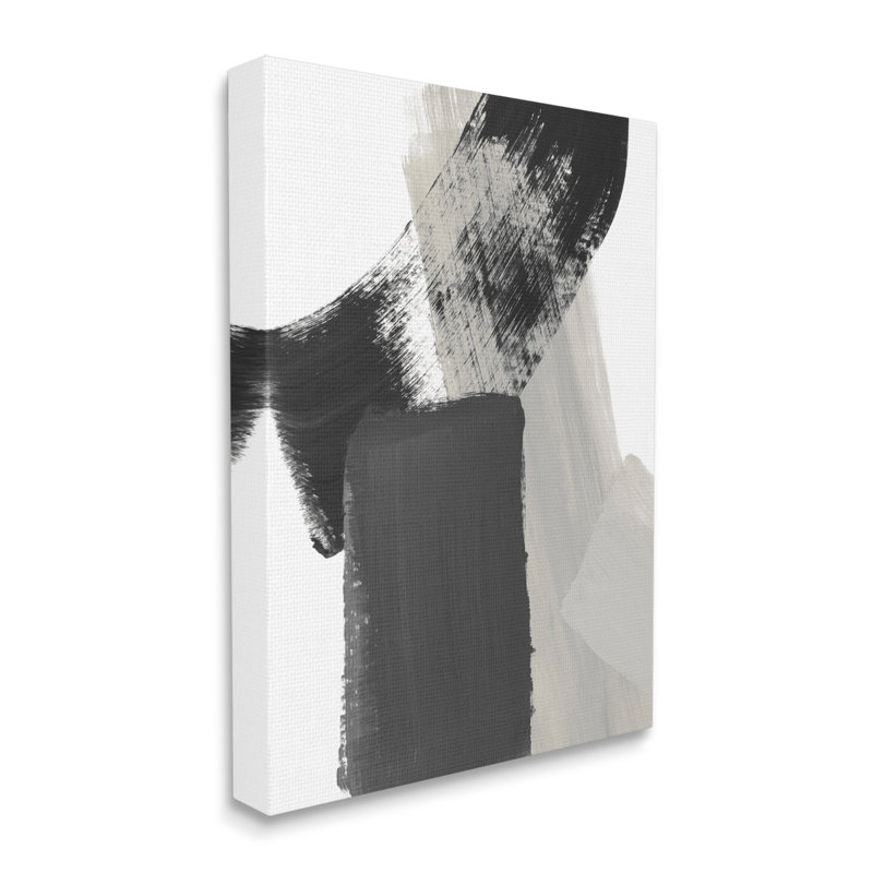 «Black & Beige Abstract» sur toile par Lanie Loreth, H 40 po x l 30 po x P 1,5 po