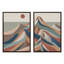 «Mid Century Modern Mountains Blue» par Rachel Lee, ensemble de 3 toiles encadrées-370669344
