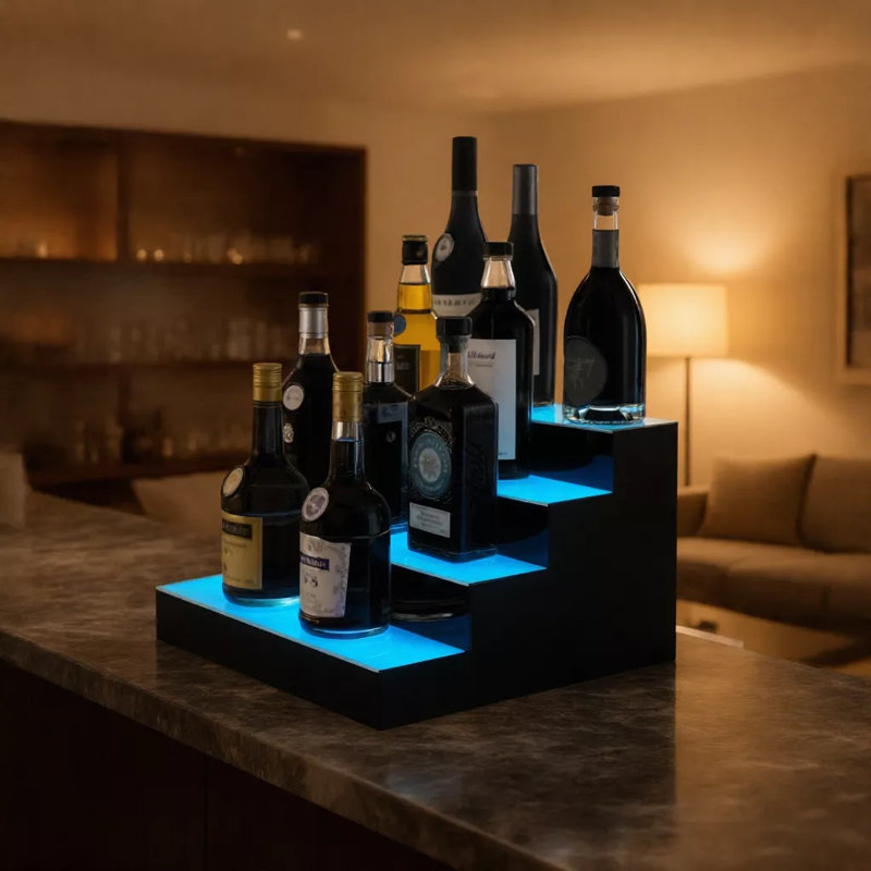 Tablette de bar à vin avec éclairage à DEL et contrôle des applications