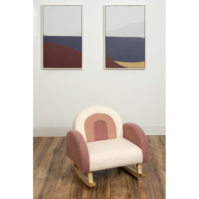Chaise berçante Huyett, Rose / blanc