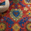 Gulledge Oriental Handmade Tufted Red/Blue/Yellow Area Rug-1475303476