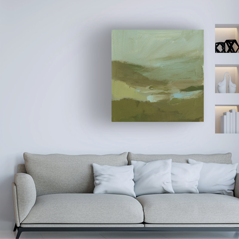 Art mural sur toile tendue - "Verdigris Mist" de Victoria Barnes pour décoration de salon, de chambre à coucher ou de bureau - 18 x 18