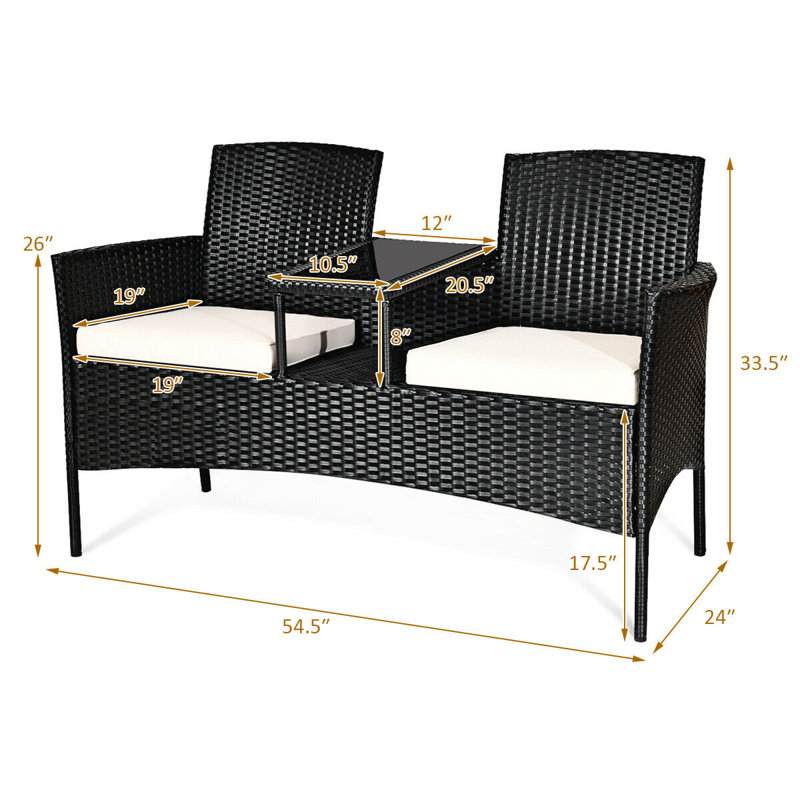 2 - Person Patio Conversation Set with Cushions
