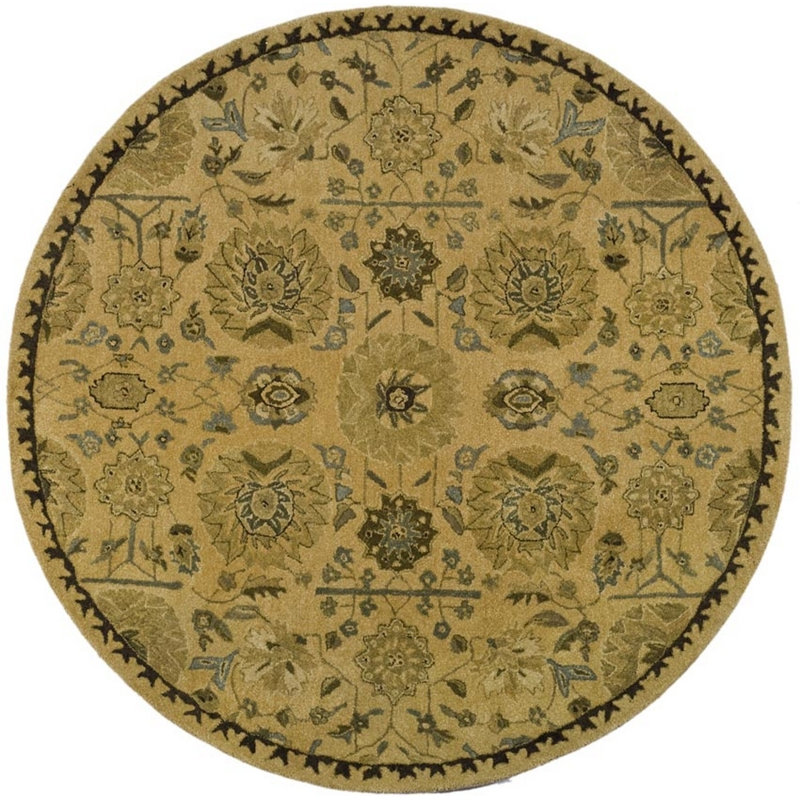 Ladd Wool Pile Oriental Rug, Round 6'