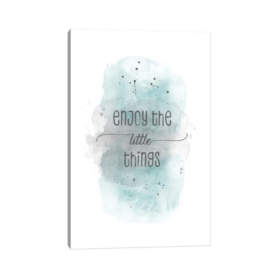 Enjoy The Little Things | Watercolor Turquoise by Melanie Viola - Wrapped Canvas Print