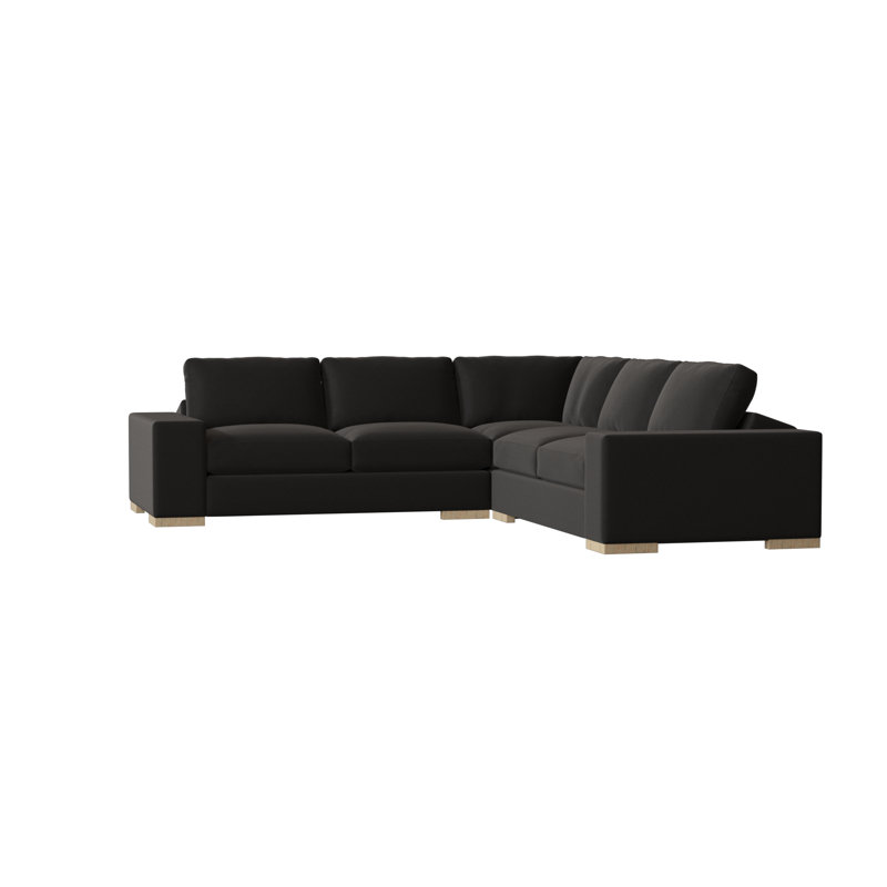 Brann Upholstered L-Shaped Sectional Symmetrical, Natural, Key Ebony