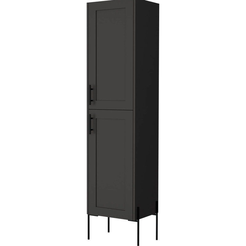 Armoire de salle de bain à 4 tablettes gris mat - Créez un espace de rangement élégant pour maximiser votre espace
