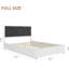 Structure de lit plateforme tapissier blanc avec tête de lit en tissu, aucun sommier nécessaire, support de lattes en bois robuste, assemblage facile, style moderne pour la chambre à coucher-1952615636