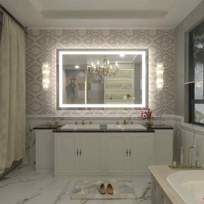 UL Certified Front & Back LED Anti-Fog Tempered Glass Bathroom/ Vanity Mirror - Basics by Wayfair™