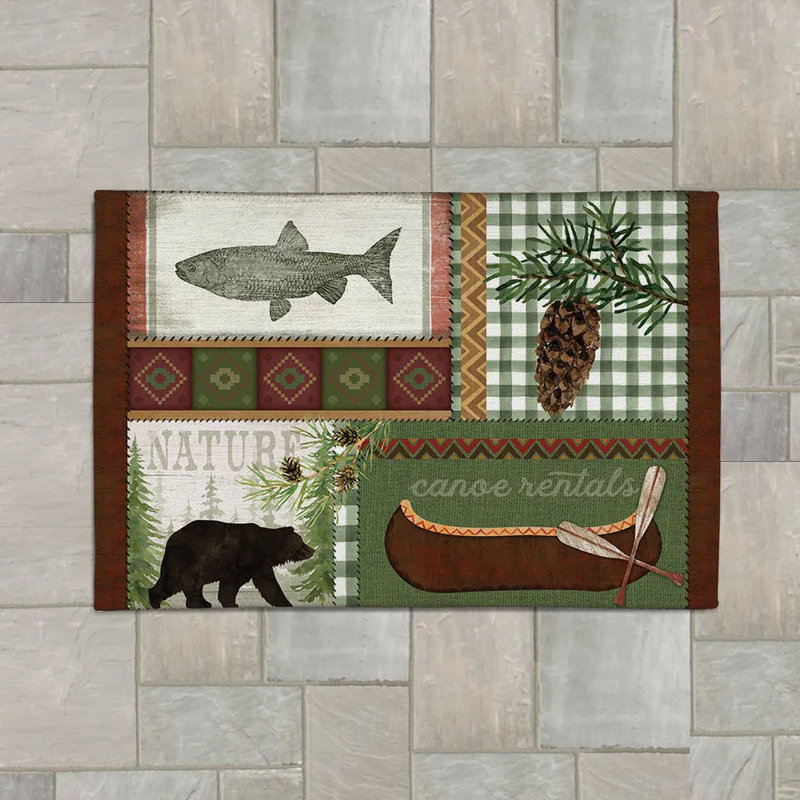 Tapis intérieur / extérieur Rectangle Portage Trail avec envers antidérapant, Rectangle 5 pi x 7 pi