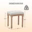 Tabouret de coiffeuse touffeté avec revêtement en lin et pieds sculptés en bois massif, banc d'habillage pour chambre à coucher, siège élégant et confortable-133411667-133411668