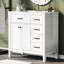 Meuble-lavabo autoportant blanc - 36 po avec lavabo en céramique, tiroirs, design moderne uni élégant-121054716