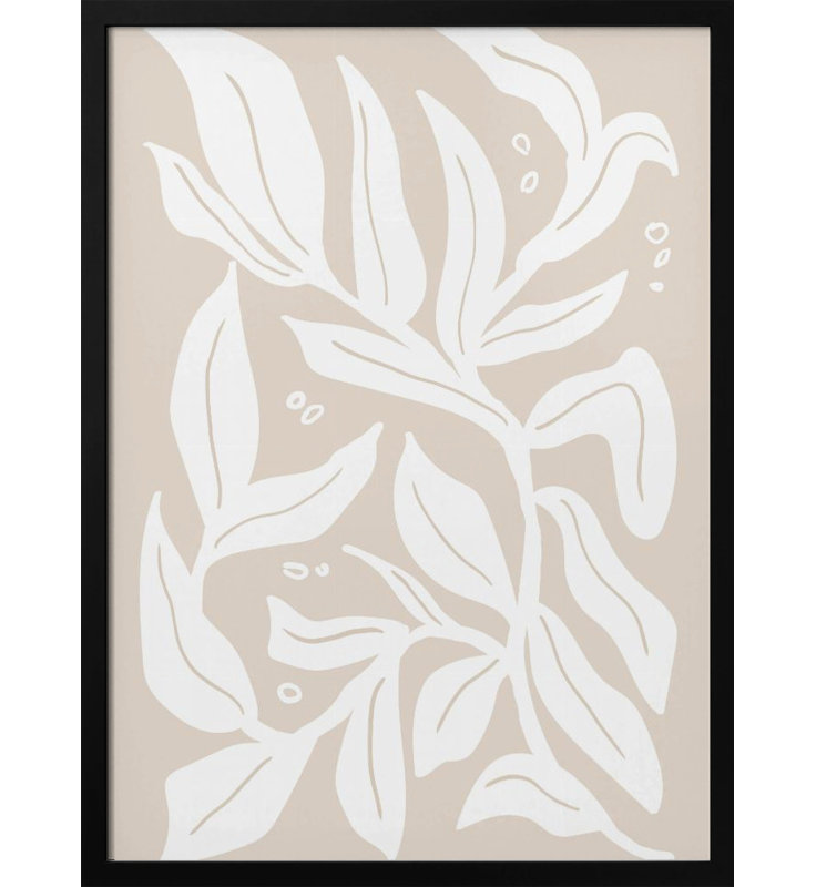 «Abstract Plants», art mural texturé encadré, Noir, noir, noir, noir, H 14 po x l 10 po
