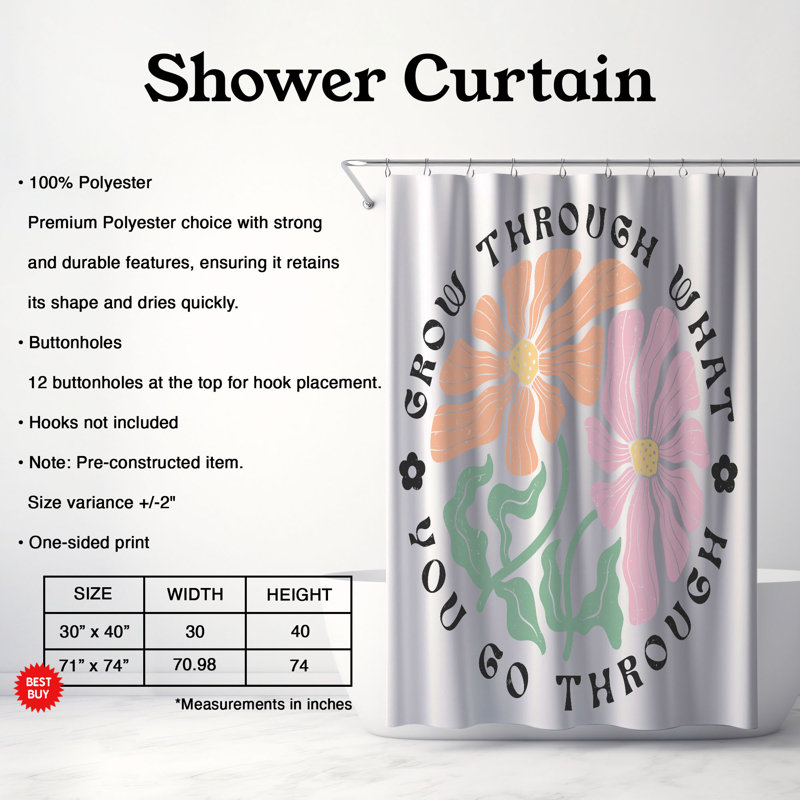 Artane Shower Curtain, H 74 po x l 71 po