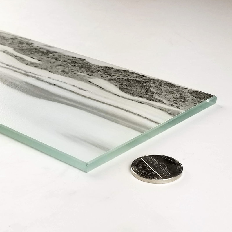 Nature 4 in. x 8 in. Wood Look Glass Straight Edge Subway Decorative Kitchen & Bathroom Wall Tile