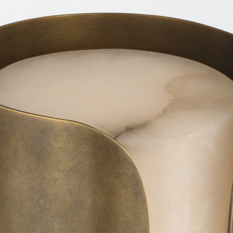 Anne-Marie Barton Armise 18" Sconce with Alabaster, 29" H x 7" W x 7.75" D, Mottled Brass
