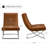 Magdaia 25"W Tufted Leather Upholstered Armless Accent Lounge Chair with Stainless Steel Leg (Set Of 2)-1772524029