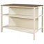 Îlot de cuisine 45 po en bois massif avec table de préparation en bois d'hévéa et 2 tablettes ouvertes pour petits espaces