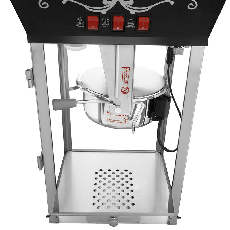 Matinee Black Stainless Steel 8oz Countertop Popcorn Machine