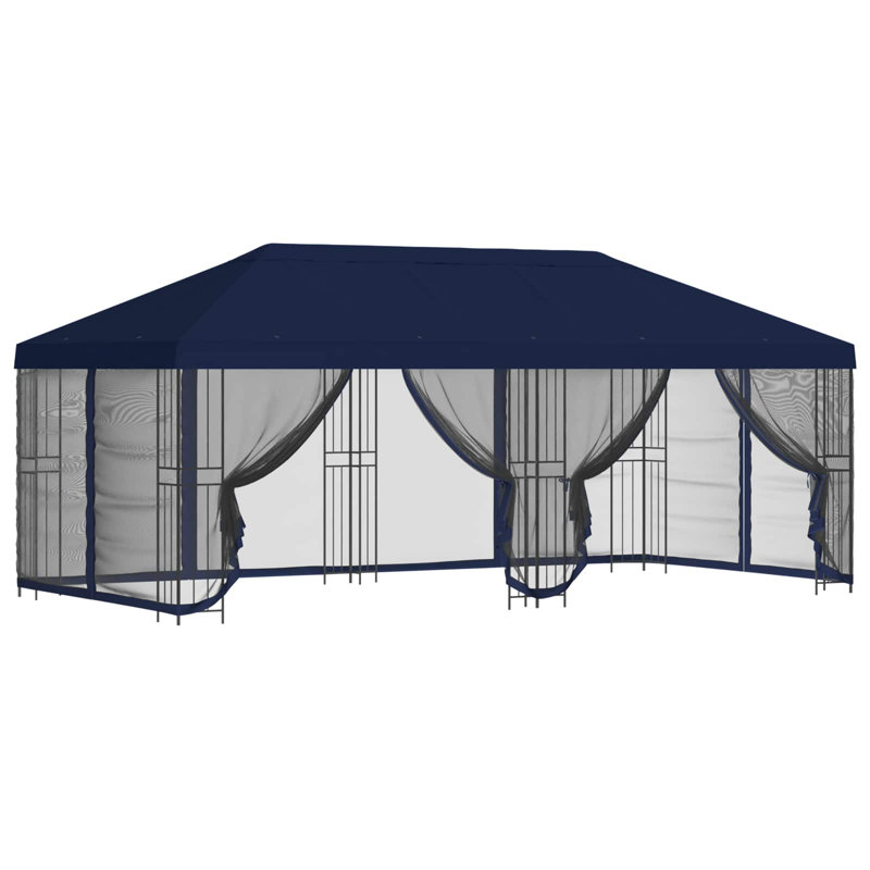 Vidaxl Gazebo Polyester And Steel, Blue