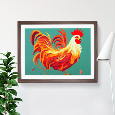 Unbeatable Rooster Abstract - Framed Print