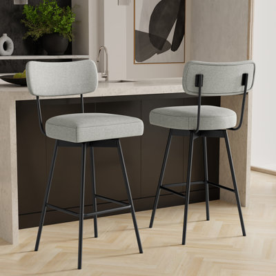 Tabouret pivotant contemporain avec repose-pieds Giselle
