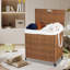Lidded Laundry Hamper With Removable Bags, Pe Rattan Design, Powder-coated Frame For Clothes Storage-108297350-108297351
