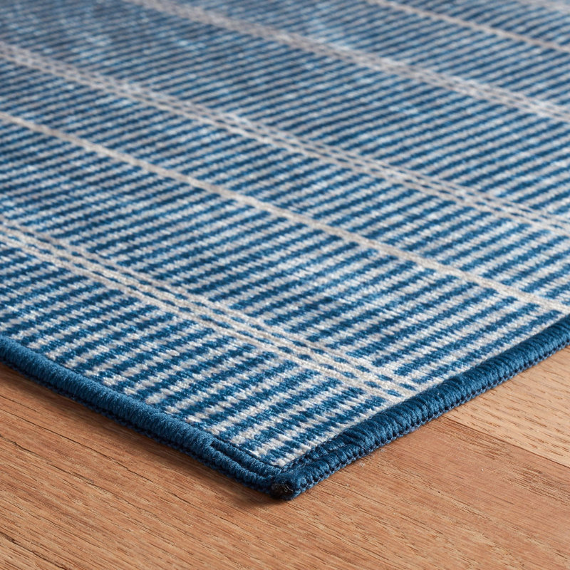 Samson Machine Washable Rug, Navy, Rectangle 7'6" x 9'6"