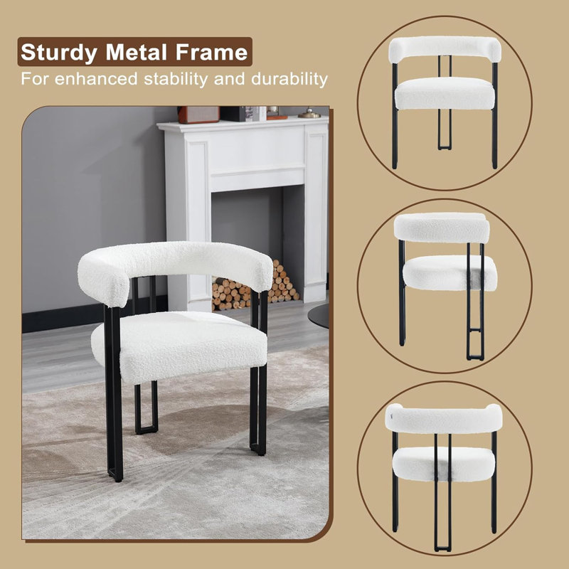 Dining Room Chair, Armrest Chair, Kitchen Chair, Dining Chair, Modern, Comfortable Armchair With Armrests, Design Chair For Dining Room, Living Room, Bedroom, Made Of Chenille Metal
