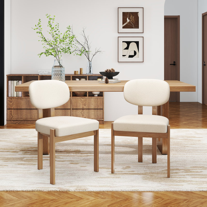Ensemble de chaises de salle à manger en bois massif, chaise de salle à manger rembourrée en tissu de style campagnard moderne, chaises de cuisine, pieds en bois pour salle à manger, salon, chambre à coucher (chaises seulement)