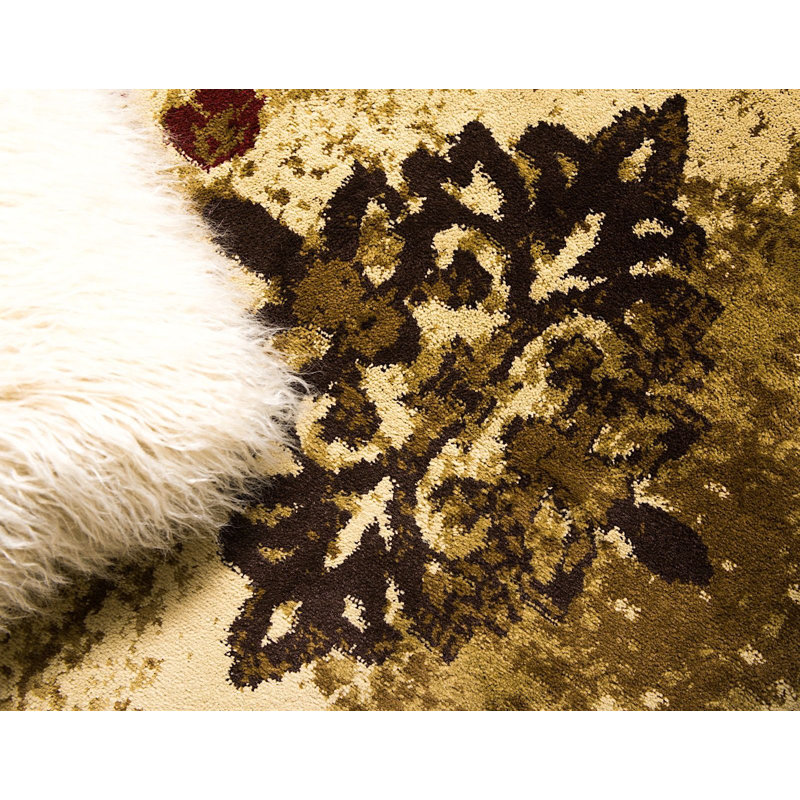 Eelijah Abstract Red/Cream Area Rug, Rectangle 2'2" x 3'1"